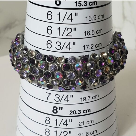 SET OF 4 Bangle Bracelets Hinged & Stretch Variety - Picture 4 of 8